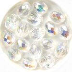 0150134 Crystal AB Oval Facet 13 x 10 mm. 6 Pc.-0