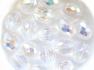 0150134 Crystal AB Oval Facet 13 x 10 mm. 6 Pc.-14936