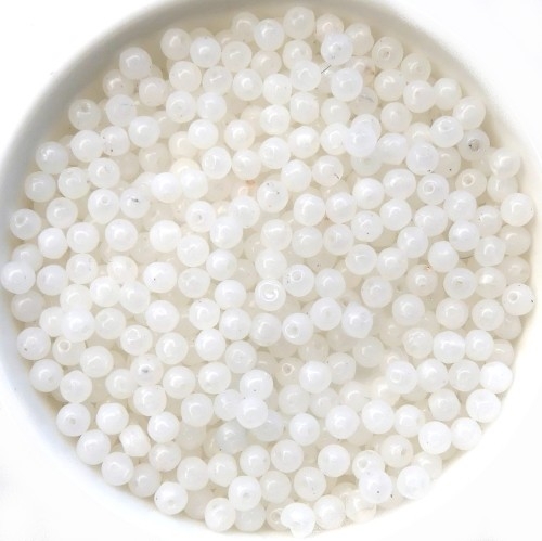 03-R-02010 White Alabaster Round 3 mm. 200 Pc.-0