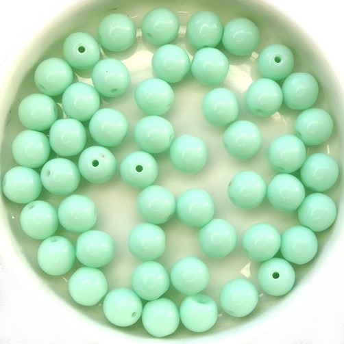 06-R-63100 Opaque Pale Jade Round 6 mm. 50 Pc.-0 06-R-63100 Opaque Pale Jade Round 6 mm. 50 Pc.-0