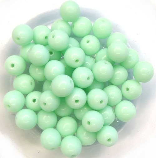 06-R-63100 Opaque Pale Jade Round 6 mm. 50 Pc.-14786