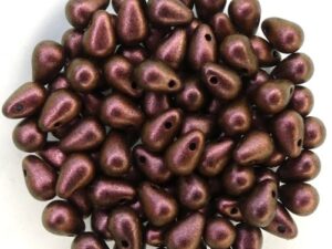 CD-23980-94100 Polychrome Dark Rose Czech Drops 40 Pc.-15023