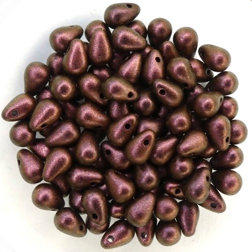 CD-23980-94100 Polychrome Dark Rose Czech Drops 40 Pc.-15023