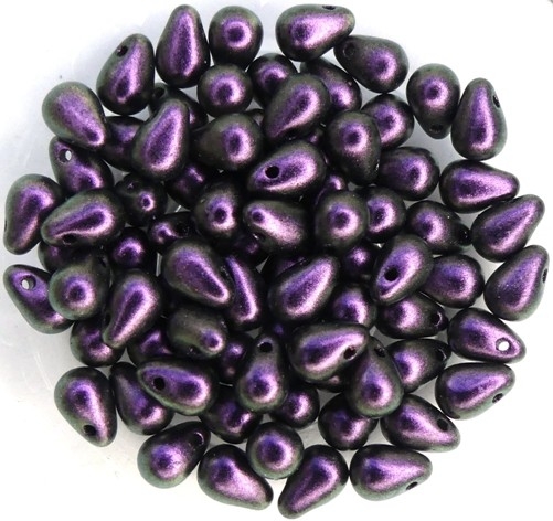 CD-23980-94101 Polychrome Magenta Chameleon Czech Drops 40 Pc.-15030