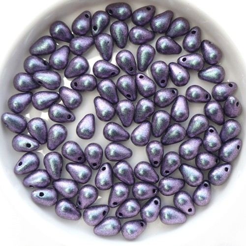 CD-23980-94102 Polychrome Orchid Tanzanite Czech Drops 40 Pc.-15038