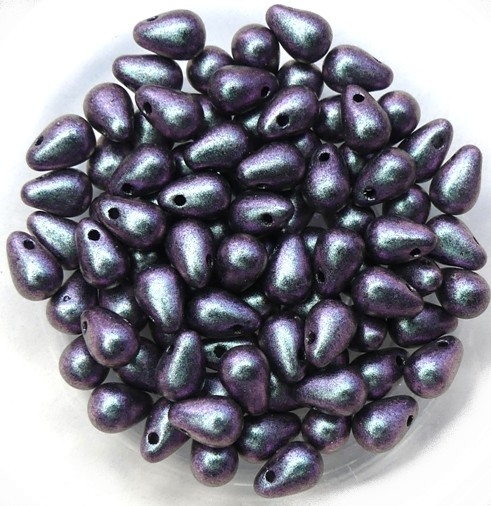 CD-23980-94102 Polychrome Orchid Tanzanite Czech Drops 40 Pc.-15037