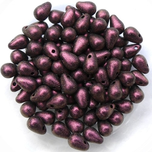 CD-23980-94106 Polychrome Dark Amethyst Czech Drops 40 Pc.-15054