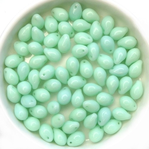 CD-63100 Opaque Pale Jade Czech Drops 15 Gram-0