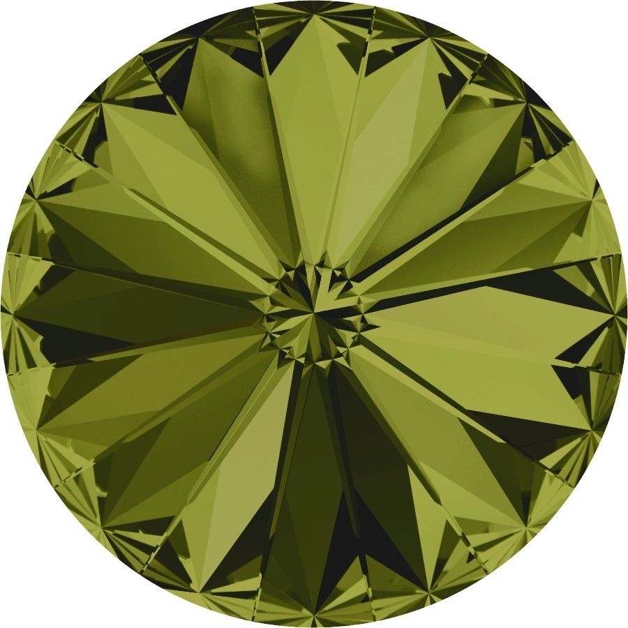 14 mm. 228 Olivine Foiled 1122 Swarovski Rivoli-0