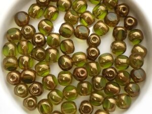 0100412 Olivine Bronze 3 Cut 6 mm. 22 Pc.-14758