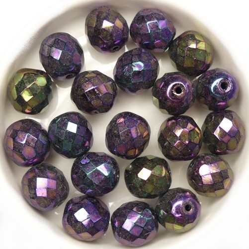 0080694 Jet Iris Purple facet 10 mm. 10 Pc.-15111