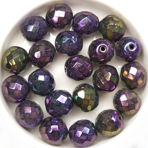 0080694 Jet Iris Purple facet 10 mm. 10 Pc.-0