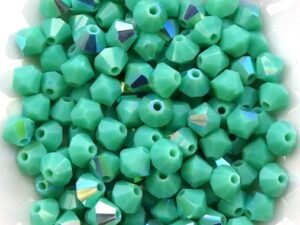 04-MC-63130-28701 Bicone Opaque Green Turquoise AB 4 mm. 50 Pc.-0