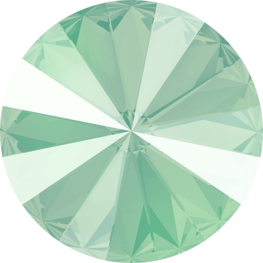 12 mm. 001-L115S Crystal Mint Green 1122 Swarovski Rivoli-0 12 mm. 001-L115S Crystal Mint Green 1122 Swarovski Rivoli-0