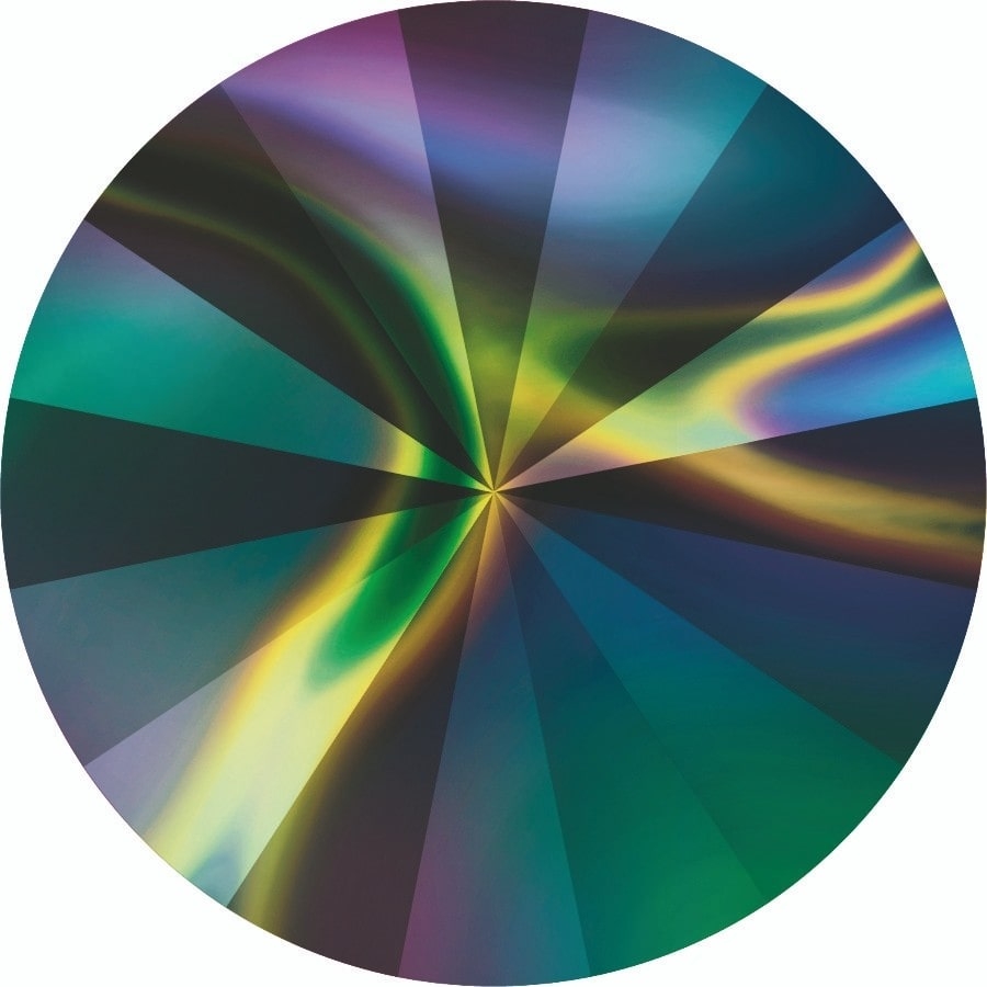 12 mm. 001-RABDK Crystal Rainbow Dark Foiled 1122 Swarovski Rivoli-0