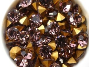 SS39-MCC-20020-98521 Light Amethyst Gold Foiled Chaton 8 mm. 12 Pc.-15384