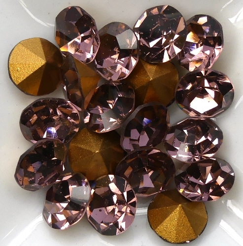 SS39-MCC-20020-98521 Light Amethyst Gold Foiled Chaton 8 mm. 12 Pc.-15383
