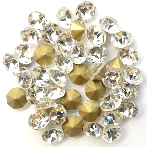 SS29-MCC-00030-98521 Crystal Gold Foiled Chaton 6 mm. 12 Pc.-15333