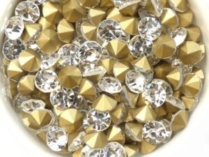 SS29-MCC-00030-98521 Crystal Gold Foiled Chaton 6 mm. 12 Pc.-0