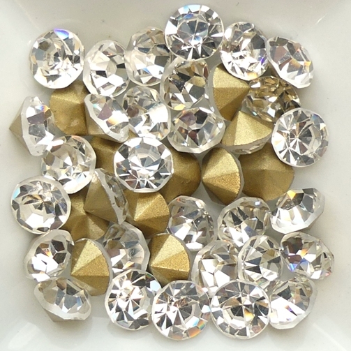 SS29-MCC-00030-98521 Crystal Gold Foiled Chaton 6 mm. 12 Pc.-15334