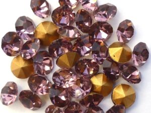 SS29-MCC-20020-98521 Light Amethyst Gold Foiled Chaton 6 mm. 12 Pc.-15342