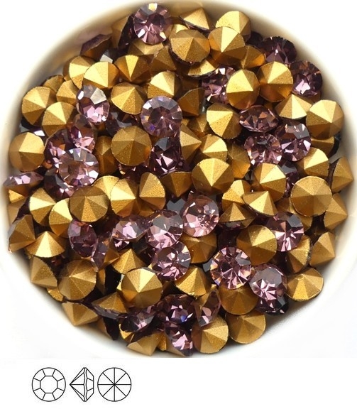 SS29-MCC-20020-98521 Light Amethyst Gold Foiled Chaton 6 mm. 12 Pc.-0 SS29-MCC-20020-98521 Light Amethyst Gold Foiled Chaton 6 mm. 12 Pc.-0