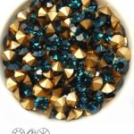 SS29-MCC-30340-98521 Montana Sapphire Gold Foiled Chaton 6 mm. 12 Pc.-0