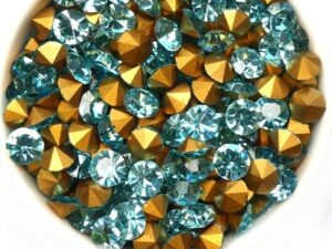 SS29-MCC-60010-98521 Aqua Gold Foiled Chaton 6 mm. 12 Pc.-0