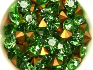 SS39-MCC-50520-98521 Peridot Gold Foiled Chaton 8 mm. 12 Pc.-15411