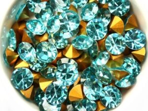 SS39-MCC-60010-98521 Aqua Gold Foiled Chaton 8 mm. 12 Pc.-0