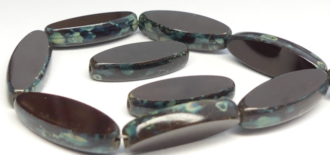 0050039 Opaque Dark Oxblood Travertin Table Cut Bead. 6 Pc.-0 0050039 Opaque Dark Oxblood Travertin Table Cut Bead. 6 Pc.-0