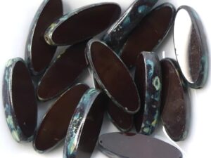 0050039 Opaque Dark Oxblood Travertin Table Cut Bead. 6 Pc.-15444