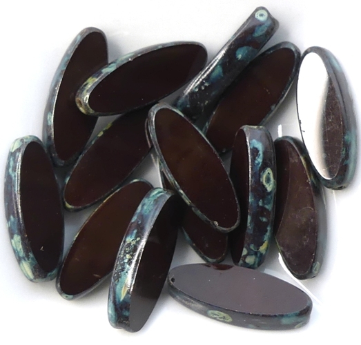 0050039 Opaque Dark Oxblood Travertin Table Cut Bead. 6 Pc.-15444