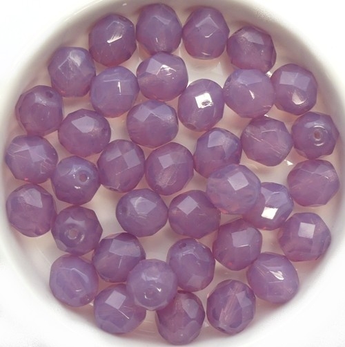 0080603 Milky Pink facet 8 mm. 12 Pc.-0 0080603 Milky Pink facet 8 mm. 12 Pc.-0