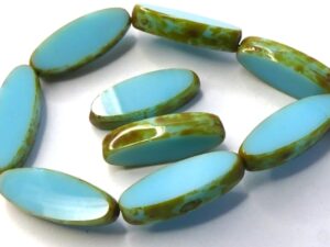 0090256 Opaque Blue Turquoise Travertin Table Cut Bead. 6 Pc.-0