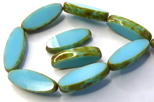 0090256 Opaque Blue Turquoise Travertin Table Cut Bead. 6 Pc.-0