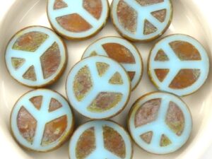 0090258 Light Opaque Blue Turquoise Travertin Table Cut Peace Bead. 4 Pc.-15472