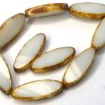 0140068 Candle White Travertin Table Cut Bead. 6 Pc.-0