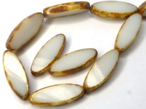 0140068 Candle White Travertin Table Cut Bead. 6 Pc.-0