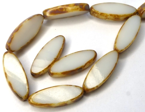 0140068 Candle White Travertin Table Cut Bead. 6 Pc.-0 0140068 Candle White Travertin Table Cut Bead. 6 Pc.-0