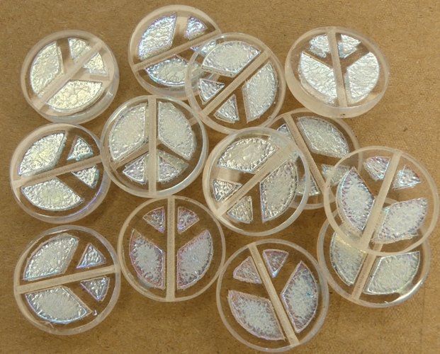 0150043 Crystal Full AB Table Cut Peace Bead. 4 Pc.-15623