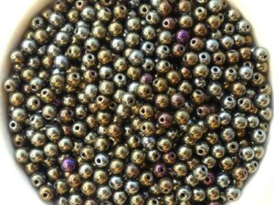 03-R-23980-21415 Jet Brown Iris Round 3 mm. 120 Pc.-15511