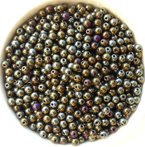 03-R-23980-21415 Jet Brown Iris Round 3 mm. 120 Pc.-15511