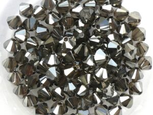 04-MC-00010-27201 Crystal Vacuum Hematite Bicones 50 Pc.-0