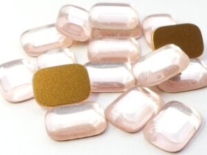 FB-70120-98521-Oc Rosaline Octagon Flat Back Gold Foiled 18 x 12 mm. 5 Pc.-15578