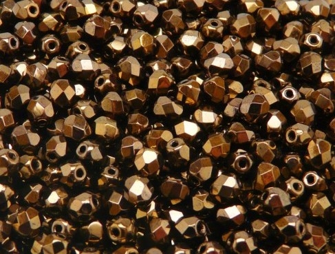 0030274 Jet Bronze facet 3 mm. 75 Pc.-0 0030274 Jet Bronze facet 3 mm. 75 Pc.-0