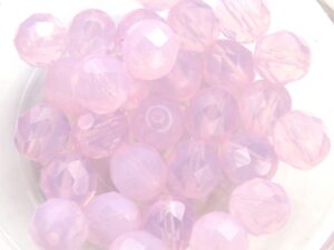 0070428 Milky Light rose Facet 8 mm.-0