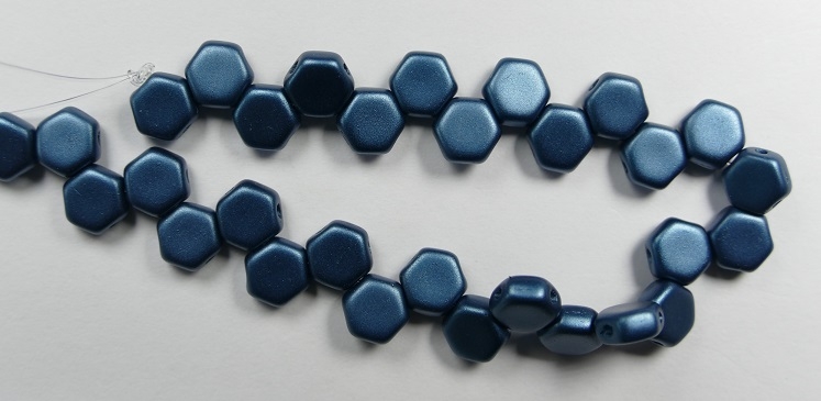 HON-02010-25033, Alabaster Pastel Petrol Honeycomb Beads, 30 stuks-15885