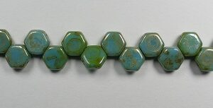 HON-63030-43400, Blue Turquoise Picasso Honeycomb Beads, 30 stuks-15900