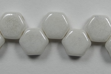 HON-03000-14400, Chalk White Luster Honeycomb Beads, 30 stuks-0
